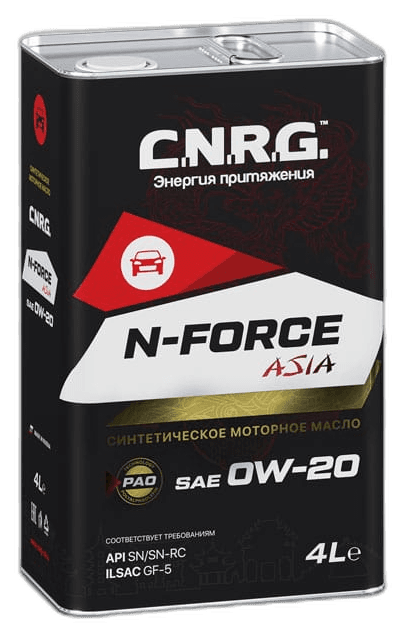 Масло моторное C.N.R.G. N-Force Asia PAO 0/20 API SN-RC ILSAC GF-5 (4 л.)
