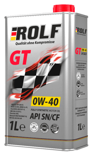 Масло моторное Rolf GT 0/40 API SN/CF ACEA A3/B4 (1 л.)