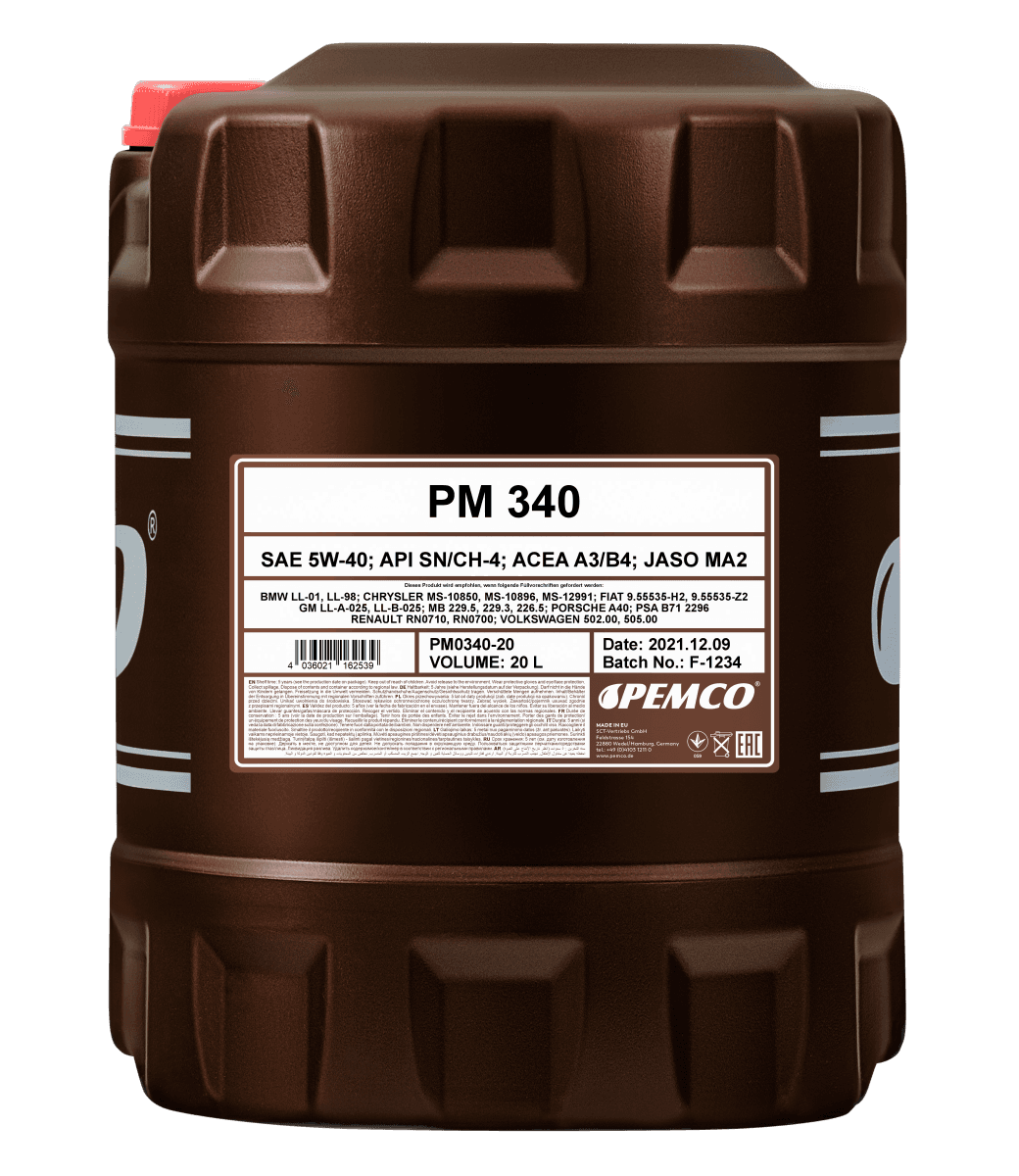Масло моторное Pemco 340 5W-40 API SN/CH-4 ACEA A3/B4