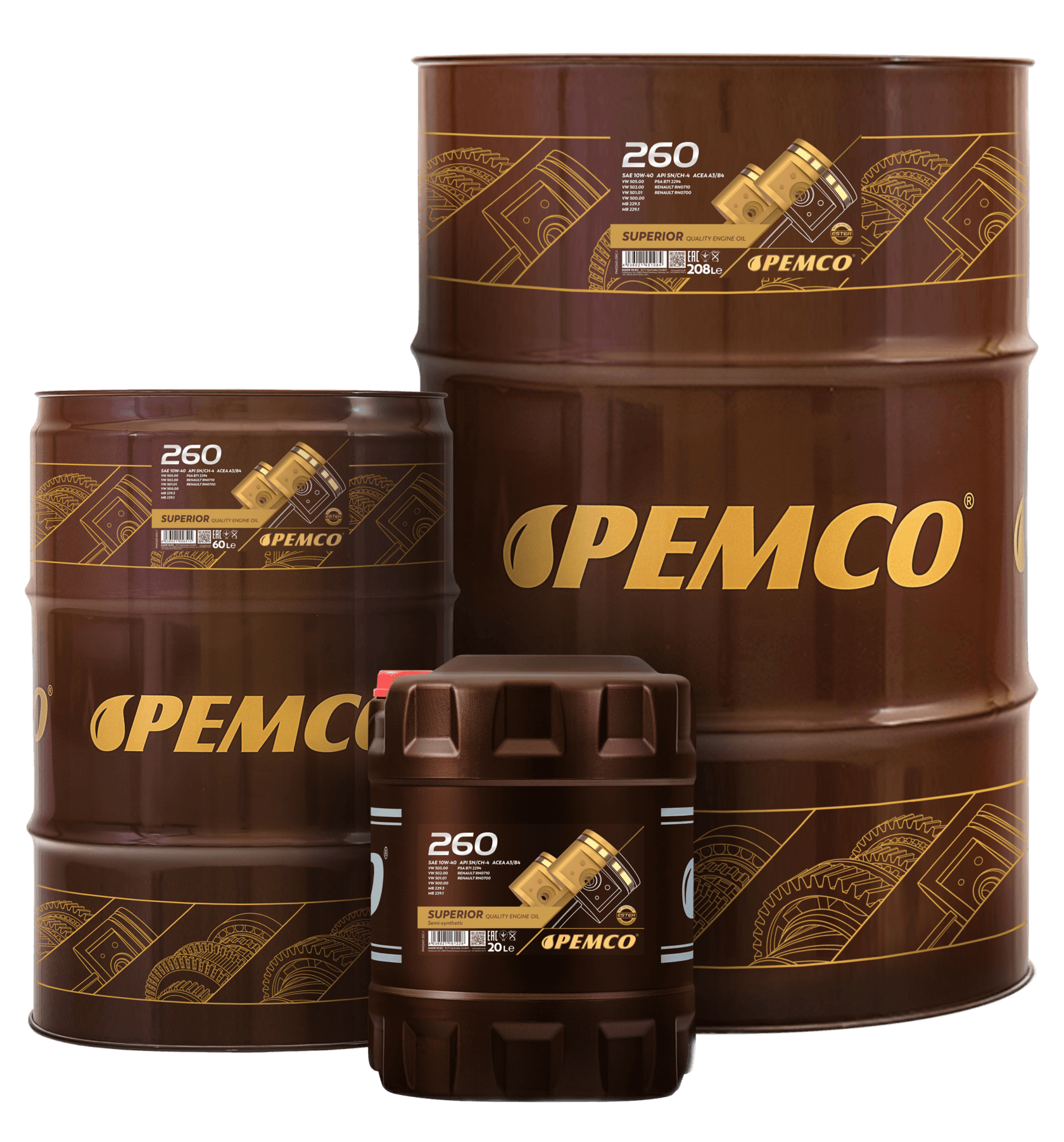 Масло моторное Pemco 260 10W-40 API SN/CH-4 ACEA A3/B4