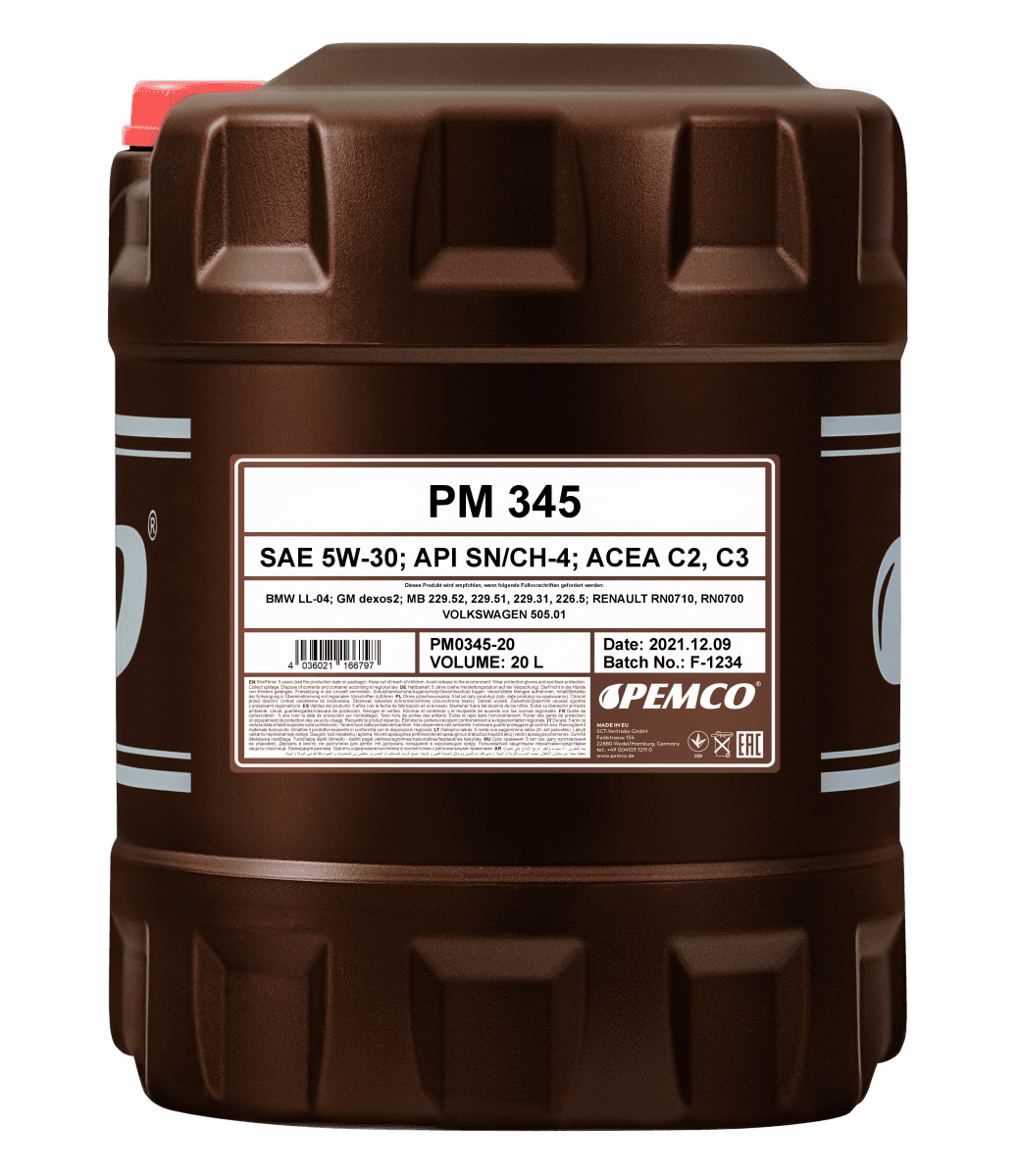 Масло моторное Pemco 345 5W-30 API SN/CH-4 ACEA C2/C3