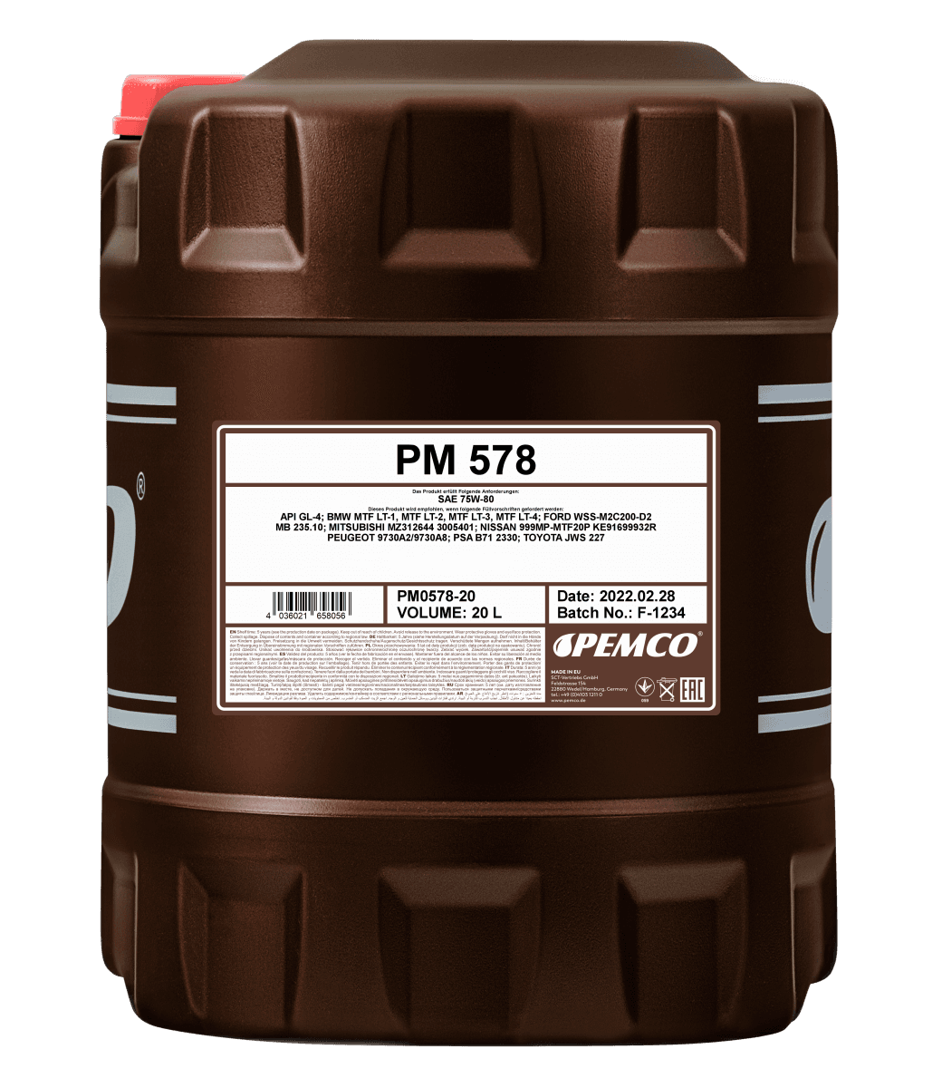 Масло трансмиссионное Pemco 578 75W-80 API GL-4