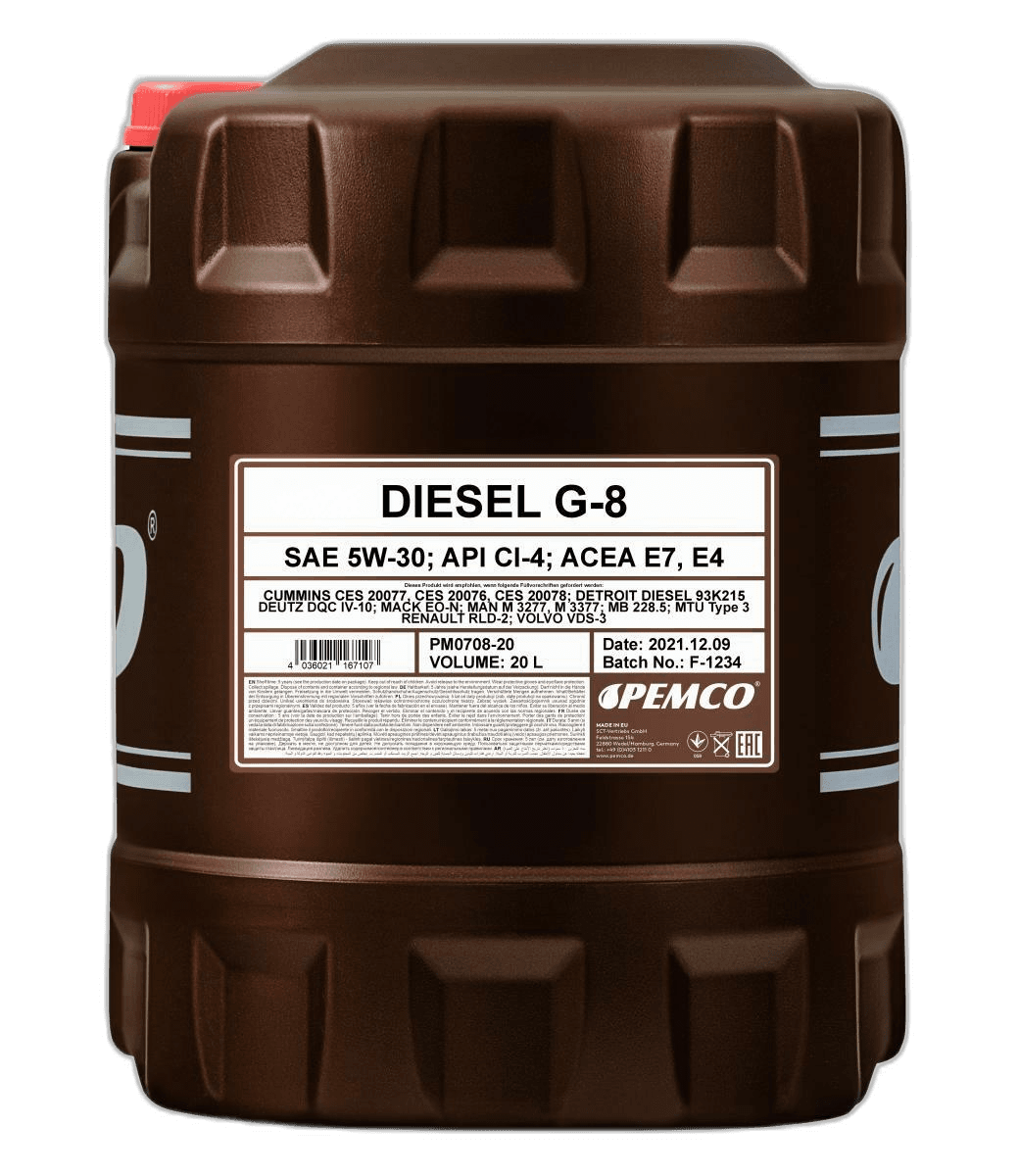 Масло моторное Pemco Diesel G-8 UHPD РАО 5W-30 API CI-4 ACEA E4/E7