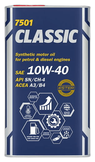 Масло моторное Mannol Classic 10/40 API SN/CH ACEA A3/B4 (1 л.)