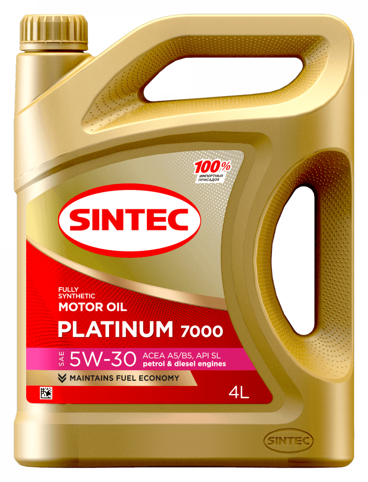 Масло моторное Sintec Platinum 7000 5/30 API SL ACEA A5/B5 (4 л.)