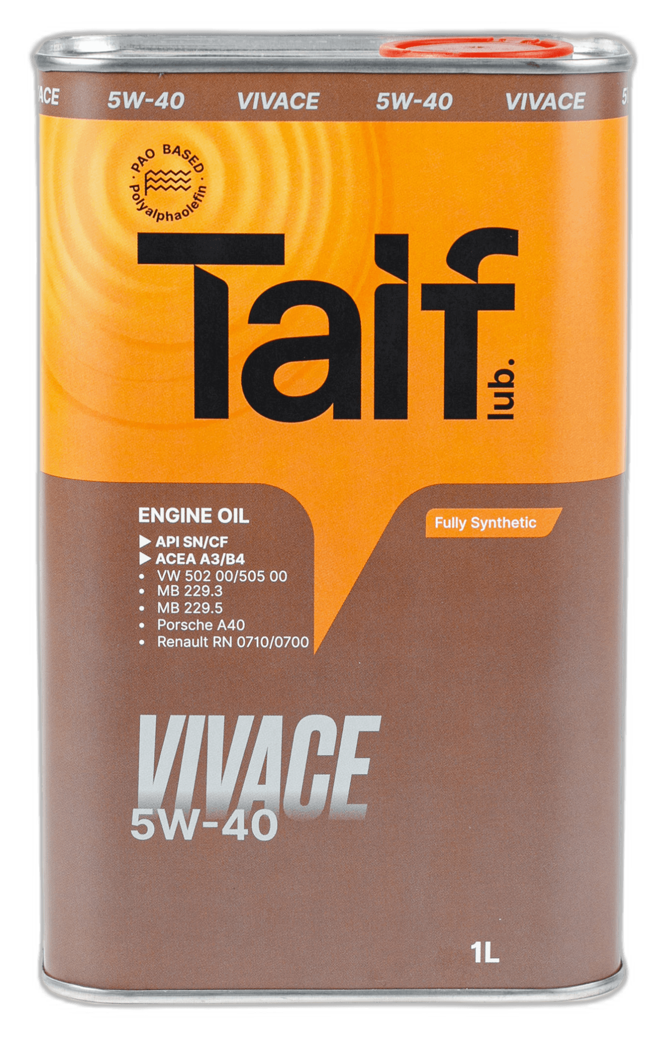Масло моторное Taif Vivace PAO 0/40 API SN/CF
