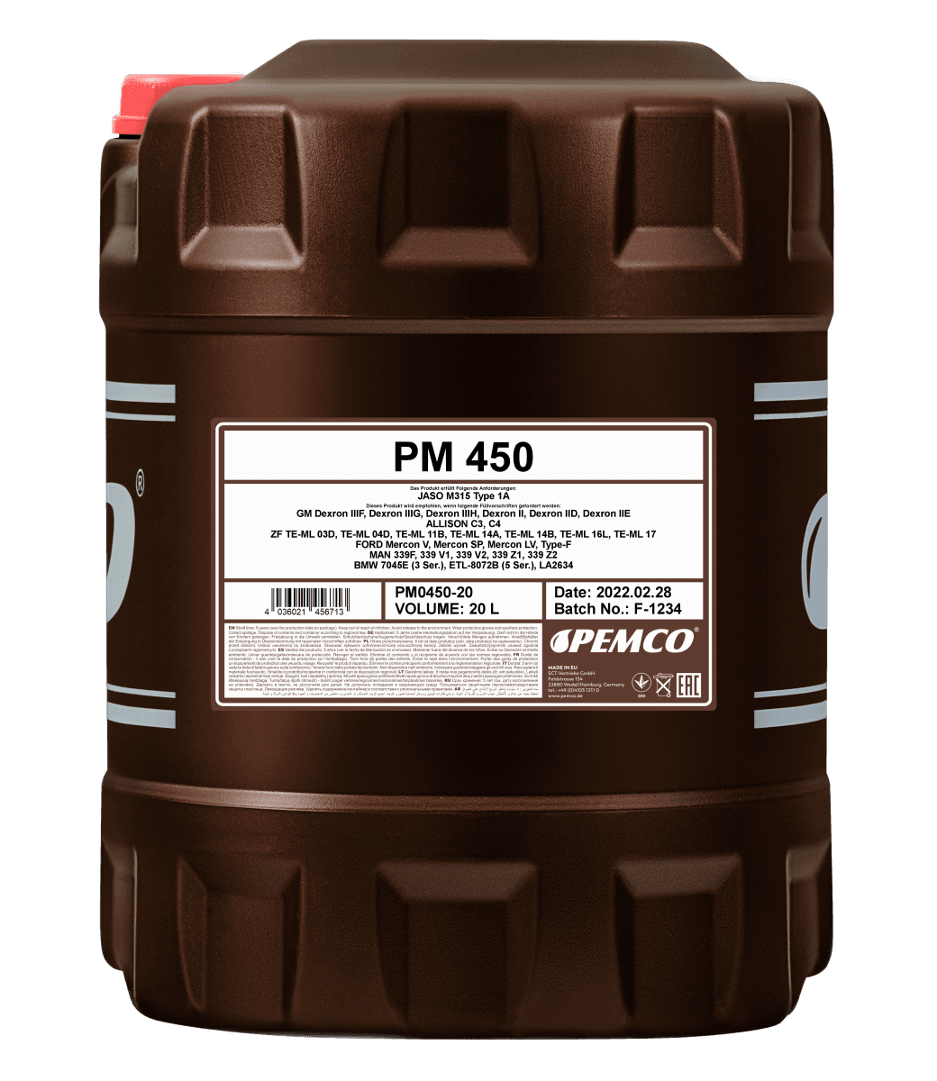 Масло трансмиссионное Pemco 450 ATF JWS 3309