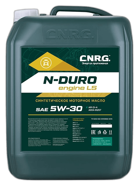 Масло моторное C.N.R.G. N-Duro Engine LS 5/30 API CI-4 ACEA E7 (20 л.)